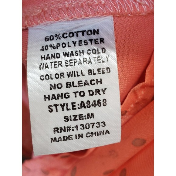 Umgee Women Orange Cotton Round Neck Long Sleeve Casual Knee Length Dress Size M - Picture 10 of 13